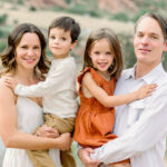 Christina Mullins, her husband and two young children