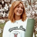 Emma Rodgers with yoga mat