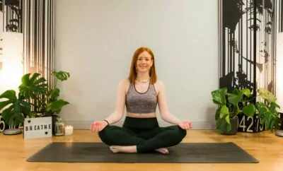 Emma doing yoga