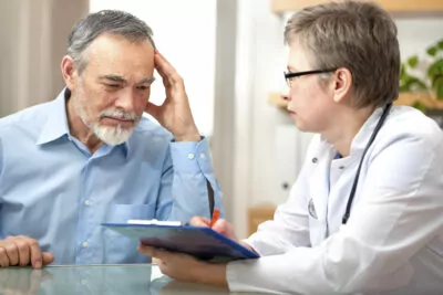 Doctor and patient talking