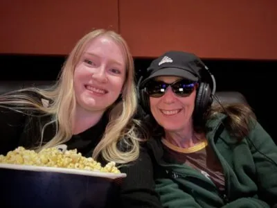 Rachel and Emily at the movie theater