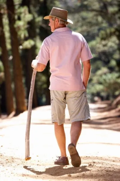 Man using a walking stick