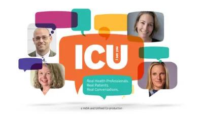 ICU Podcast logo: Blood Glucose & Vestibular Migraine
