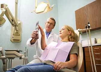 Woman in dentist's chair